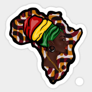 Africa Map, African Woman, Rasta Colors Sticker